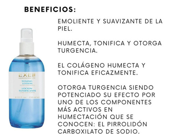 Loción Tonificante Con Colágeno Para Piel Deshidratada Exel 1 Loción Tonificante Con Colágeno Para Piel Deshidratada Exel 1