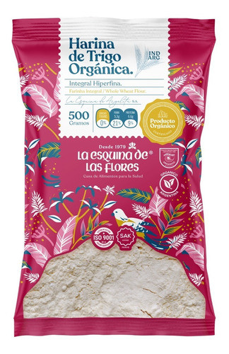 Harina Integral Hiperfina Organica 500g X10  Edlf 0