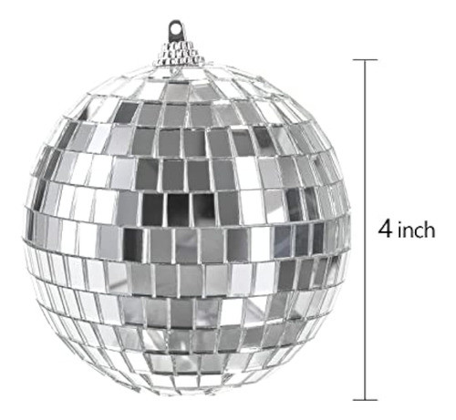 Suwimut 9 Piezas Mirror Disco Ball, 4 Pulgadas Silver Hangin 1