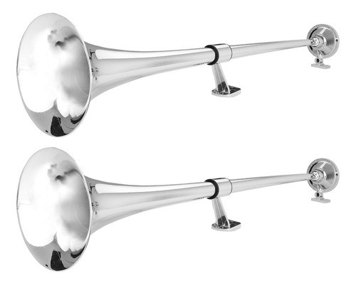 Par Buzina Marítima 1 Metro Metal Cromada Caminhão Cornetao 0