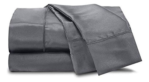 Seduction 1s47355 Juego De Sábanas Satinado, Gris Plateado 0