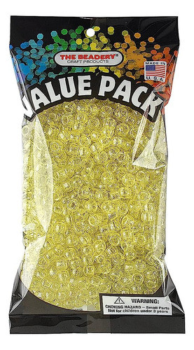 El Beadery 6 Por 9mm Barrel Pony Bead En Brillo Amarillo, 90 0