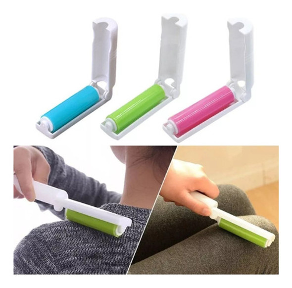 2 Rolos Removedor Pelos Cabelos Fiapos Adesivo Lavável 1