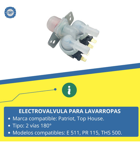 Electrovalvula Lavarropas 2 Vias Patriot Top House 1