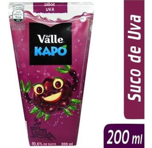 Suco Del Valle Kapo Sabor Uva 200ml - Kit Com 18 0