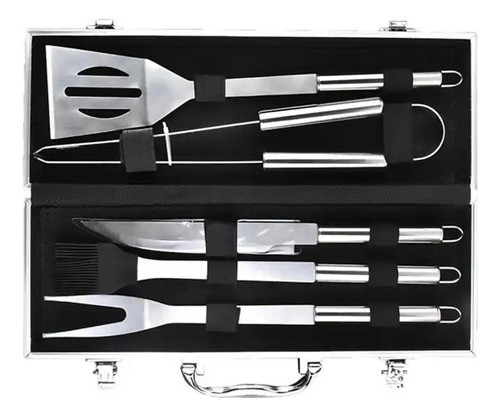 Set Parrillero Barbacoa 5 Piezas Acero Inoxidable C/maletín 1