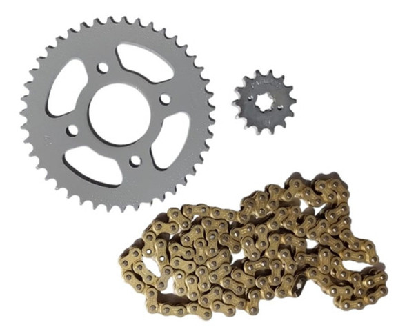 Kit Transmision Bajaj Ns 160 A Disco Cadena Dorada Bagattini 0