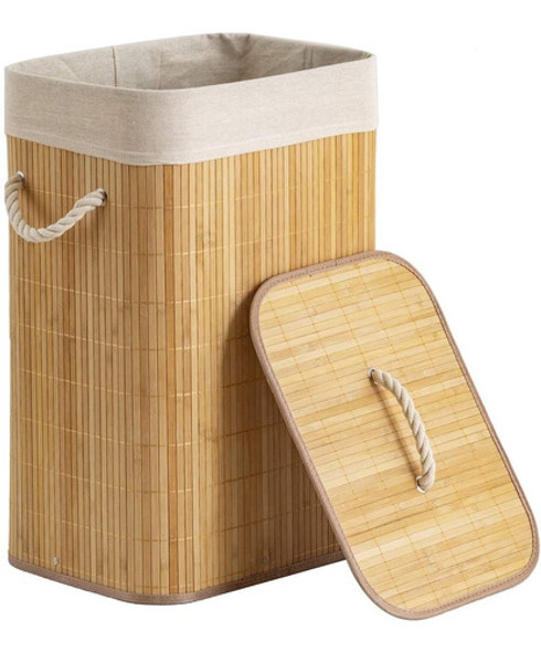 Cesto Roupa Suja C/ Tampa E Forro Para Banheiro E Lavanderia 0