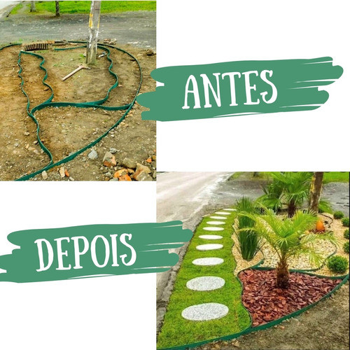 Divisor Grama Jardim Pedra Solo Plástico Borda Redonda 100m 1