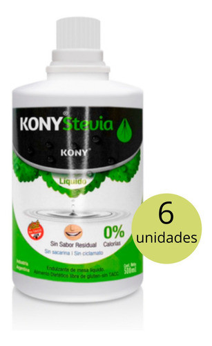 Stevia Líquida Kony 500 Ml X 6 Unidades 0