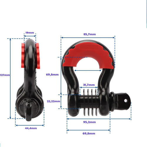 Manilha Curva 3/4 Forjada Pino C/ Rosca 4x4 Off Road Resgate 1
