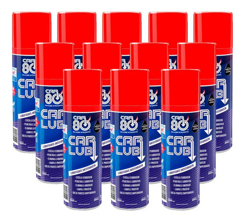 Kit 12 Unidades Car Lub Anti Ferrugem Desengripante 0