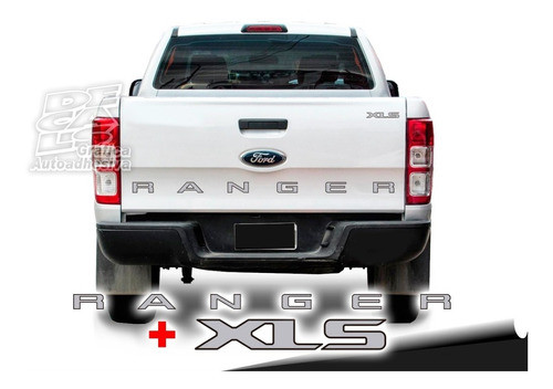 Calco Ford Ranger Portón Gris Plata Borde Negro + Xls 0