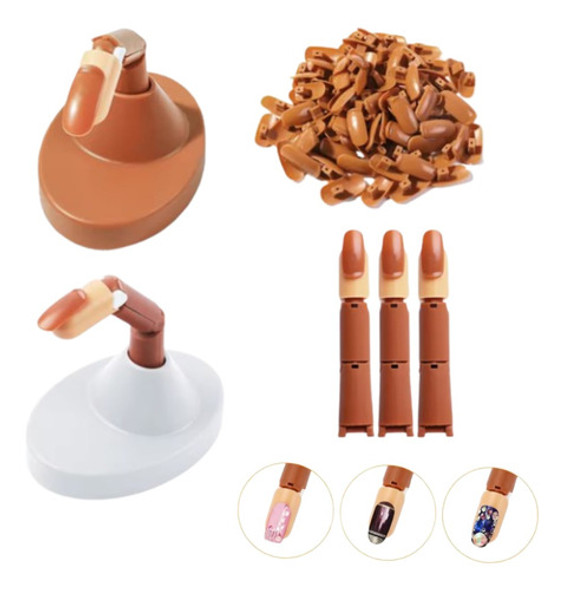 Dedo De Práctica Articulada Con Soporte Uñas Esculpidas 0