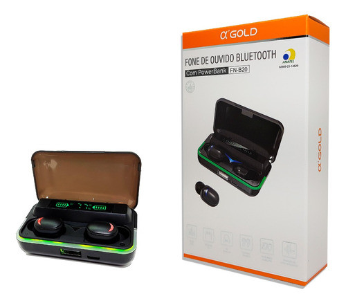 Fone De Ouvido Bluetooth C/powerbank Integrado/agold Fn-b20 0