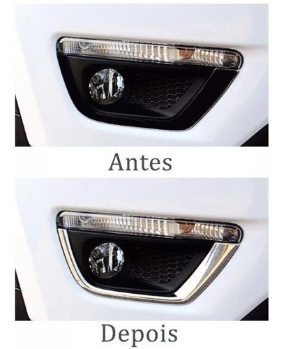 Friso Aplique Moldura Farol Milha Cromado Jeep Compass Flex 1
