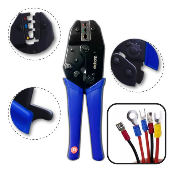 Alicate De Crimpar Terminais De Fio 0,5mm - 6,0mm Tubular 0