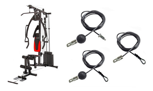 Kit 3 Cables De Acero Forrado Para Multigimnasio Servicegym 0