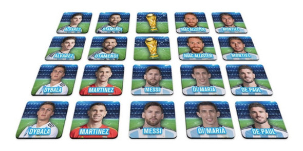 Juego Test De Memoria Madera Selección Argentina Scaloneta 0