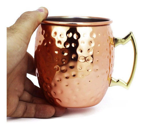 Caneca Cobreada Moscow Mule Oval Martelada 500ml 0