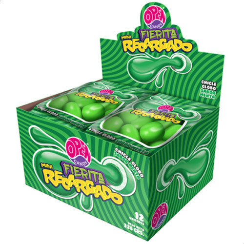 Chicle Globo Open Candy Menta Fierita Recargado Mini 1