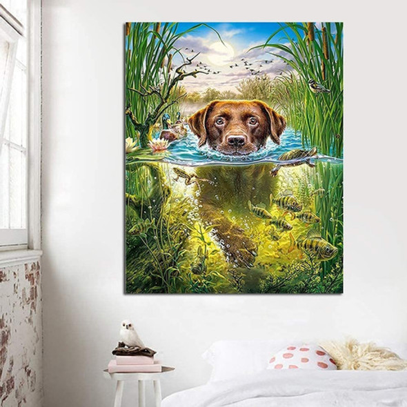 Pintura Por Diamantes Poster 5d - Perro Naturaleza 40x50 Cm 1