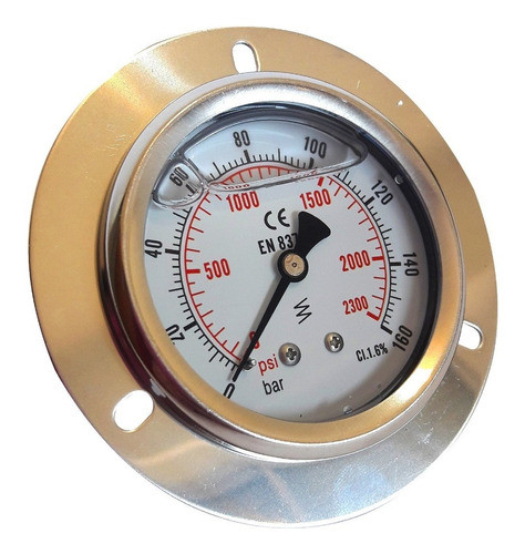 Manómetro Brida Diámetro 63mm C/glicerina 160 Bar 1/4 Npt 0