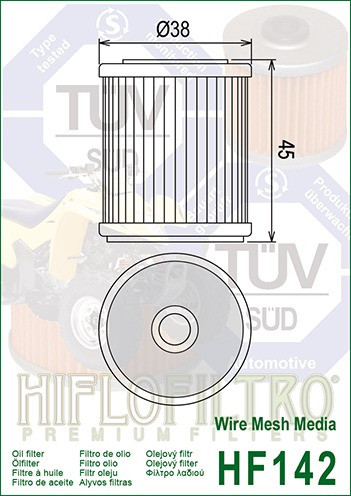 Filtro Aceite Hiflofiltro Yamaha Yzf 250 400 426 Atv War Rap - Powertech Motos 1