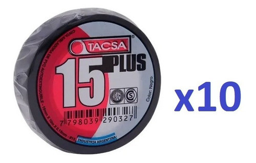 Pack X10 Cintas Aisladoras Tacsa 5 Mts Negra 1