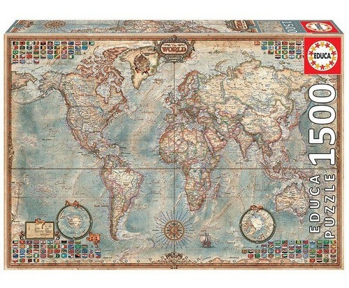 Puzzle Rompecabeza Educa X 1500 El Mundo Mapa Politico 16005 0