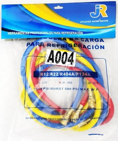 Juego 3 Mangueras Manifold 150 Cm R12/ R22/ R404a/ R134a 1