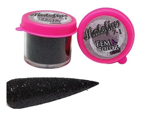 Gibre Glitter Decoracion Uñas Nails Negro 7-1 Femcolor 0