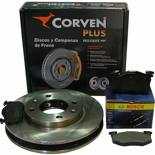 Jgo. Discos Y Pastillas Freno Tras. P/ Peugeot 206 1.6 16v 0