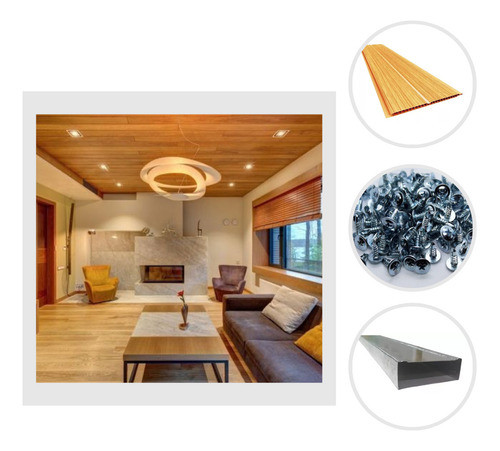 Cielorraso Kit Pvc Color Natural Gemini 4x4 16m2 Oferta 0