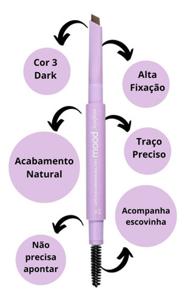 Lápis Para Sobrancelhas Ruby Rose Mood 03 Dark Hb-521-3 1