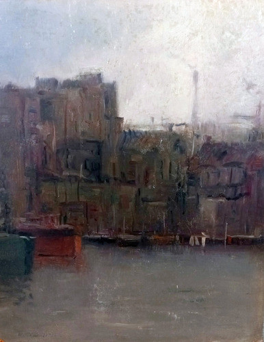 Puerto, Oleo De Virgilio Vallini 0