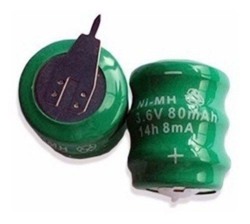 Pilas Recargables 3,6v 80mah 8ma Nimh Industriales 1