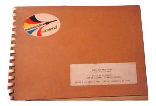 Ejercito Argentino, Antiguo Manual De Partes De Misil Roland 1