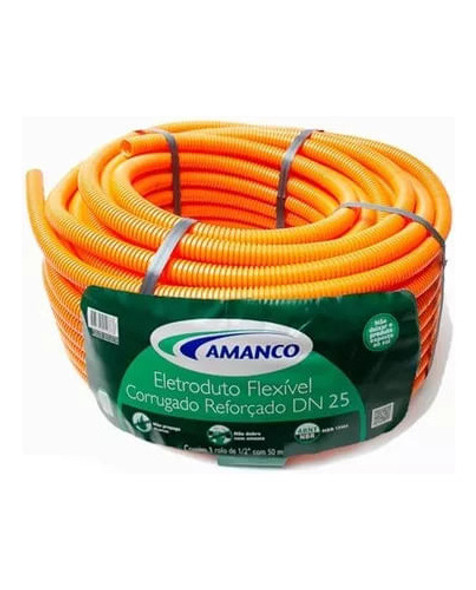 Conduite Flexivel Pvc Corrugado 3/4 Dn25 50mt Laranja Amanco 0 Conduite Flexivel Pvc Corrugado 3/4 Dn25 50mt Laranja Amanco 0