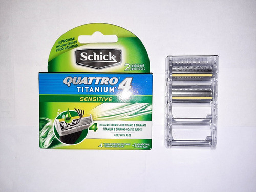 Repuesto Para Maquina Schick Quattro 4 Titanium. 2 Cartuchos 1