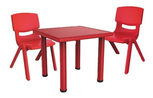 Mesa De Plastico Y Metal + 2 Sillas - Infantil 1