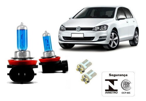 Lampada Super Branca Farol Milha 8500k Vw Golf Novo Gti Tsi 0