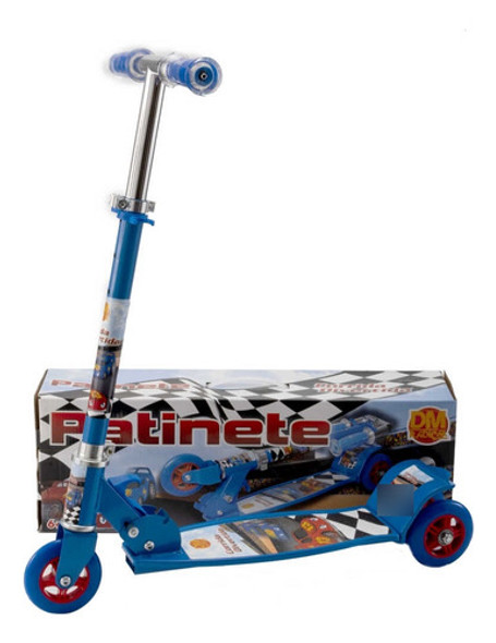 Patinete Azul Menino Crianças 5 6 7 8 9 Anos Dobrável Ajuste 0