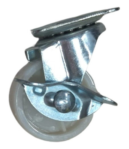 Rueda Blanca Base Giratoria 35 Mm Con Freno 1
