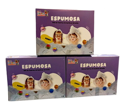 Combo X3 Mini Juego Espumosa Bomba Baño Experimento Ciencia 0