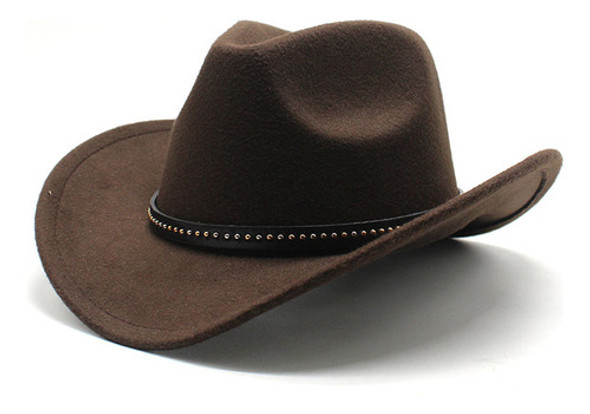 Boné Casual Unissex Western Cowboy Para Chapéu Feminino, Aba 0