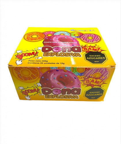 Caramelo Chupetin Explosivo Dona 30 U  Sorpresitas, Piñatas 1
