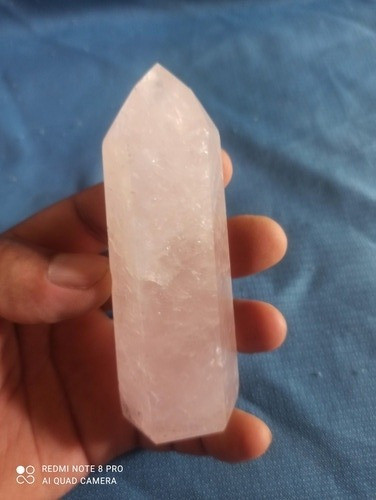 Ponta Quartzo Rosa 12 Cm . 1