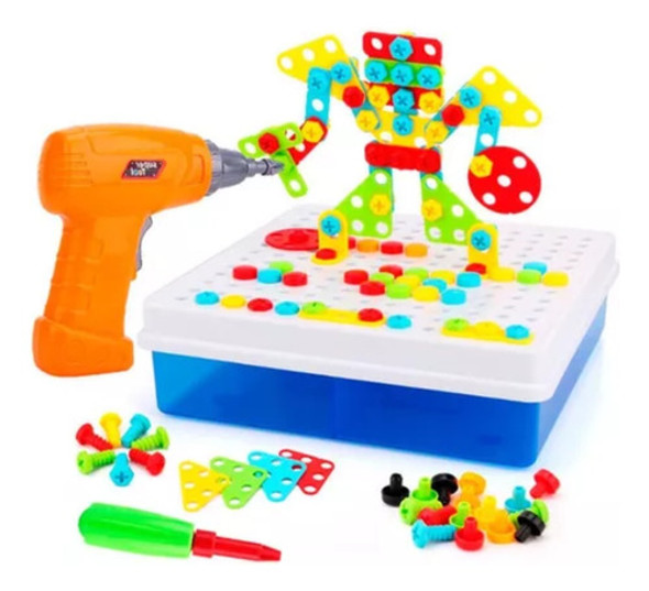 Taladro Infantil Puzzle Didactico En Valija Mosaico 270 Pcs 0