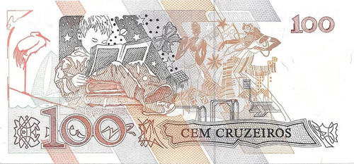 Billete Brasil 100 Cruzeiros Año 1990 Sin Circular 1